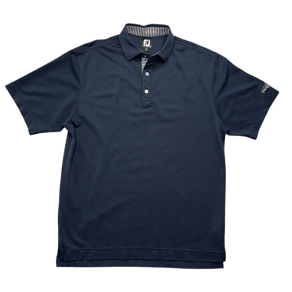 FootJoy Men's Size Medium Dark‎ Blue Twelve Stones Embroiedered Golf Polo